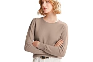 QUFECH Cashmere Sweaters for Women Long Sleeve Crew Neck Soft Warm Pullover Tops Lightweight Wool Knit Sweater