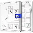 SCRIBBLEDO Multiplication Math Practice 9”x12” Small White Board Dry Erase Sheets Math Manipulatives 3rd Grade Times Table Math Supplies Teacher Students Classroom Pack of 10 Sheets