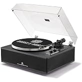 ANGELS HORN Bluetooth Vinyl Record Player with Built-in Speakers, AT-3600L | All in One Vinyl Turntable, Built in Phono Preamp, Magnetic Cartridge, Belt Drive 2-Speed, for Beginners, Music Lovers