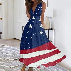CHRATLHI 4th of July Dress Long Fourth of July