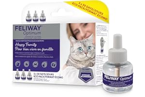 FELIWAY Optimum Diffuser Refill Value Pack, Promotes Calmness AND Harmony in Cats & Kittens, VHP Registered NN.P5V2, includes