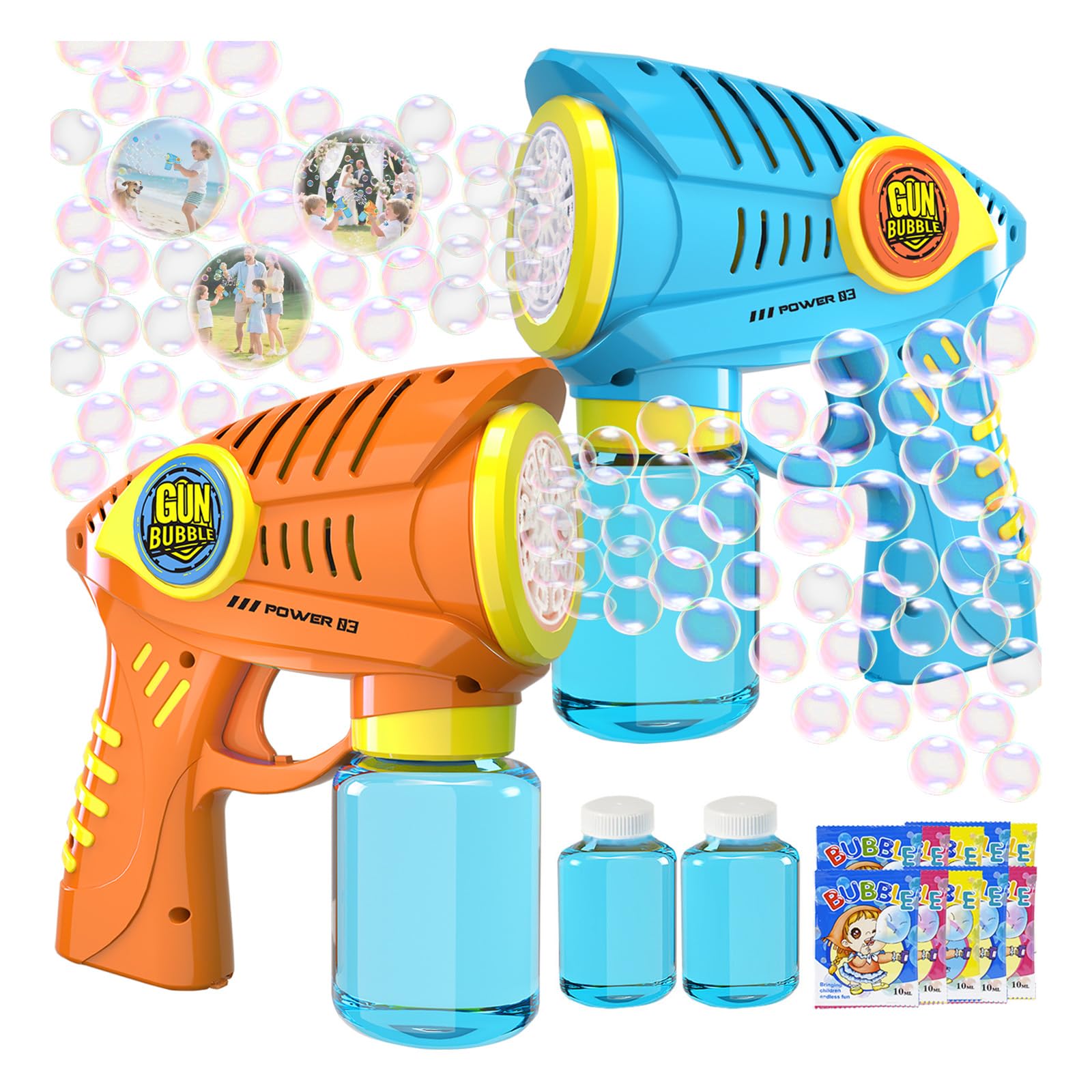 Photo 1 of CORDONUM Bubble Gun for Kids, 2 Pack Automatic Bubble Guns Toys Gift Boys and Girls - Summer Outdoor Play Toy Bubbles Blaster Maker Blower for Kid Party, Birthday, Wedding