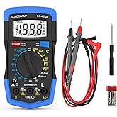 GOLDCHAMP Capacitor Tester 2000pF~200uF, Capacitance Meter 200~2000M0 | 0hm Meter , hFE Test Multimeter with Resistance, Manual Range, BackLight, Auto Power Off, Testing Meter Tool