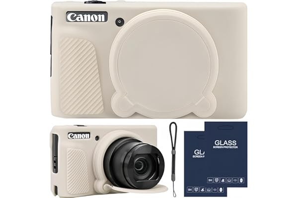 Camera Case for Canon PowerShot SX740/ SX730 Digital Camera,SX740 HS Case | Soft Silicone Protective Case Removable Lens Cover,Comes with 2 Screen Protectors and 1 Wrist Strap. (Mist White)