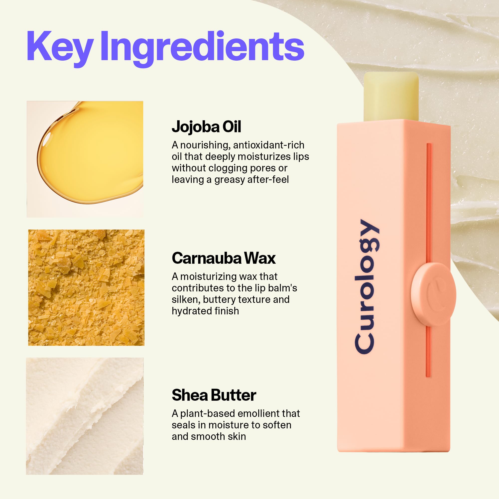 Curology Lip Balm, Nourishing Hydration with Shea Butter for Dry Chapped Lips, Subtle Passion Fruit