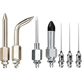 Grease Gun Needle Nozzle Kit, 7-Piece with Rubber Tip for Tight Spaces | Includes 3 needle nozzles,needle dispenser,rubber tip, straight &amp; bent nozzles; steel build; fits most handheld grease guns