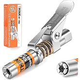 THINKWORK Strong Lock on 0.53" Grease Gun Coupler | 12000 PSI Quick Release Grease Coupler, Grease Gun Tips Compatible with All Grease Guns 1/8" NPT Grease Gun Fitting