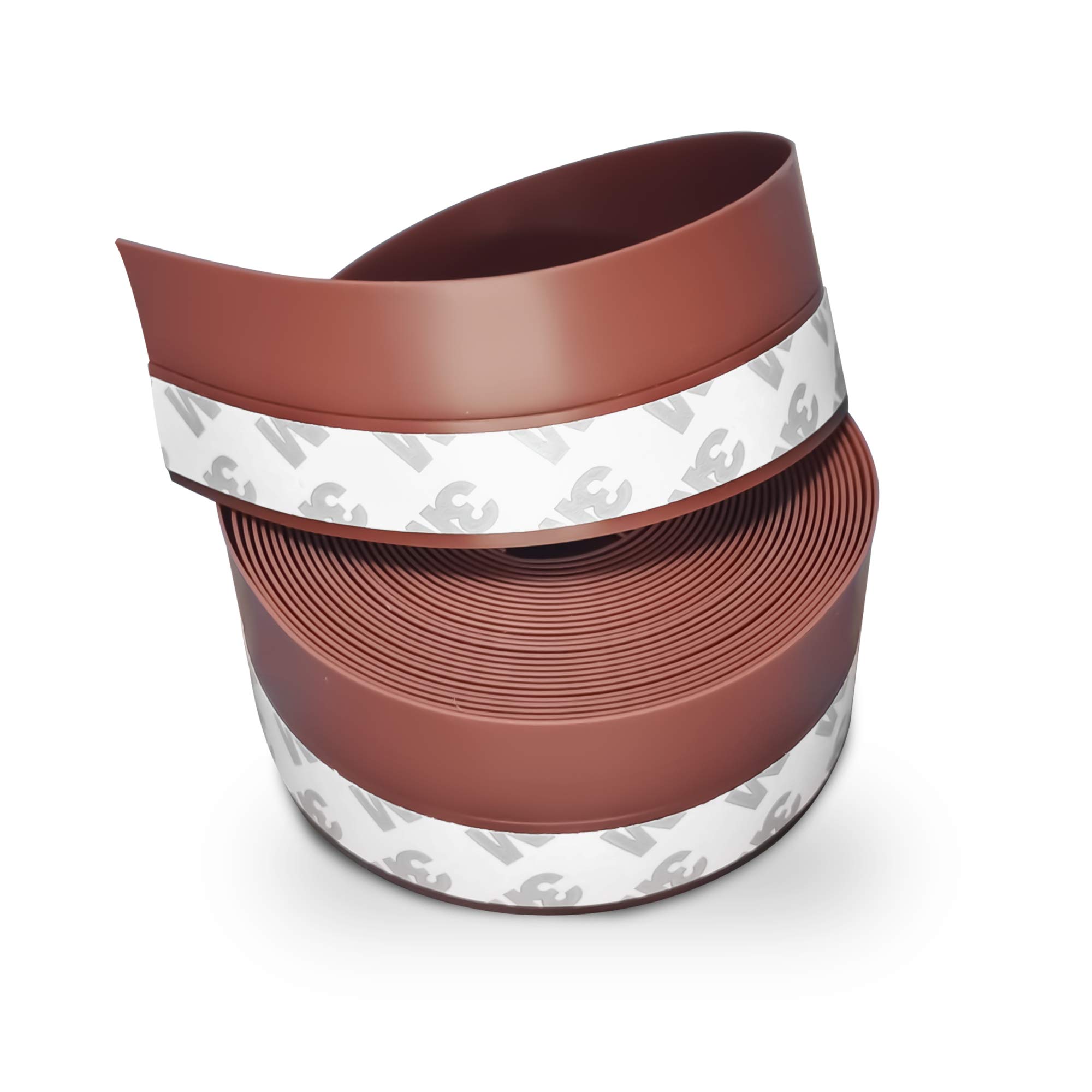 Silicone Seal Door Strip Bottom, JEMESI 5M(W: 35MM) Silicone Sealing Sticker Self Adhesive Weather Stripping for Gaps of House, Glass Shower, Window, Door, Weatherproof Soundproof Insect Proof(Brown)