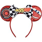 LIHELEI Mouse Ears Headband, Lighting McQueen Car Ear Headbands for Boys Birthday Party - Car Ear Headband