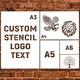 Custom Stencil, Personalized Logo &amp; Text Template for Spray Painting | Reusable 1mm PVC Plastic, Create Your Own Custom Stencil from Image, For Wall Signs, Wood &amp; Fabric DIY Projects