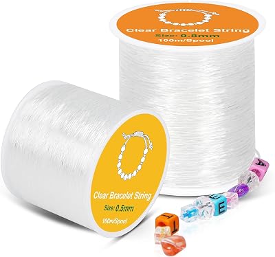 Alyvisun Clear Bracelet String 0.5mm 0.8mm Elastic 100m Spool DIY Jewelry