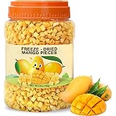 6.3 Oz Premium Freeze-Dried Diced Mango, Natural Crunchy Fruit Snack with Low Calories, Rich in Dietary Fiber, Freeze-Dried Mango Pieces for Kids, Travel, Smoothies, Yogurt, Baking, Healthy Snack