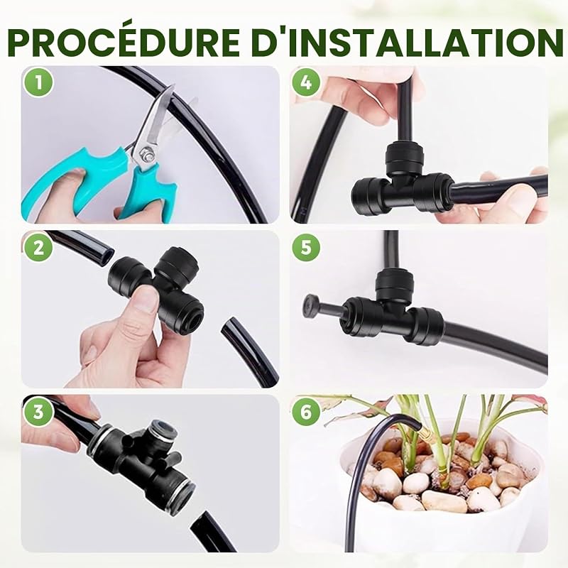 15m Kit de système d'arrosage de jardin réglable – Nouveau système d'irrigation avec buse flexible pour plantes d'extérieur, pelouse et jardin