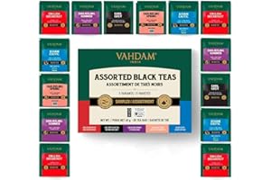 VAHDAM, Assorted Black Tea Bags Sampler (5 Flavors, 20 Ecofriendly Pyramid Tea bags) I Gift Ideas for Women | Assam and Darje