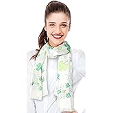 CBC Crown Women's St.Patrick's Shamrock Scarf Clover Scarf, One Size, Green White Black