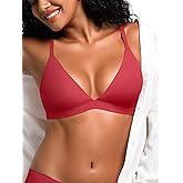 Cuteio Triangle Bralettes for Women - XS-XL Seamless Unlined Bras No Underwire - Wireless Plunge Comfortable T-Shirt Bra