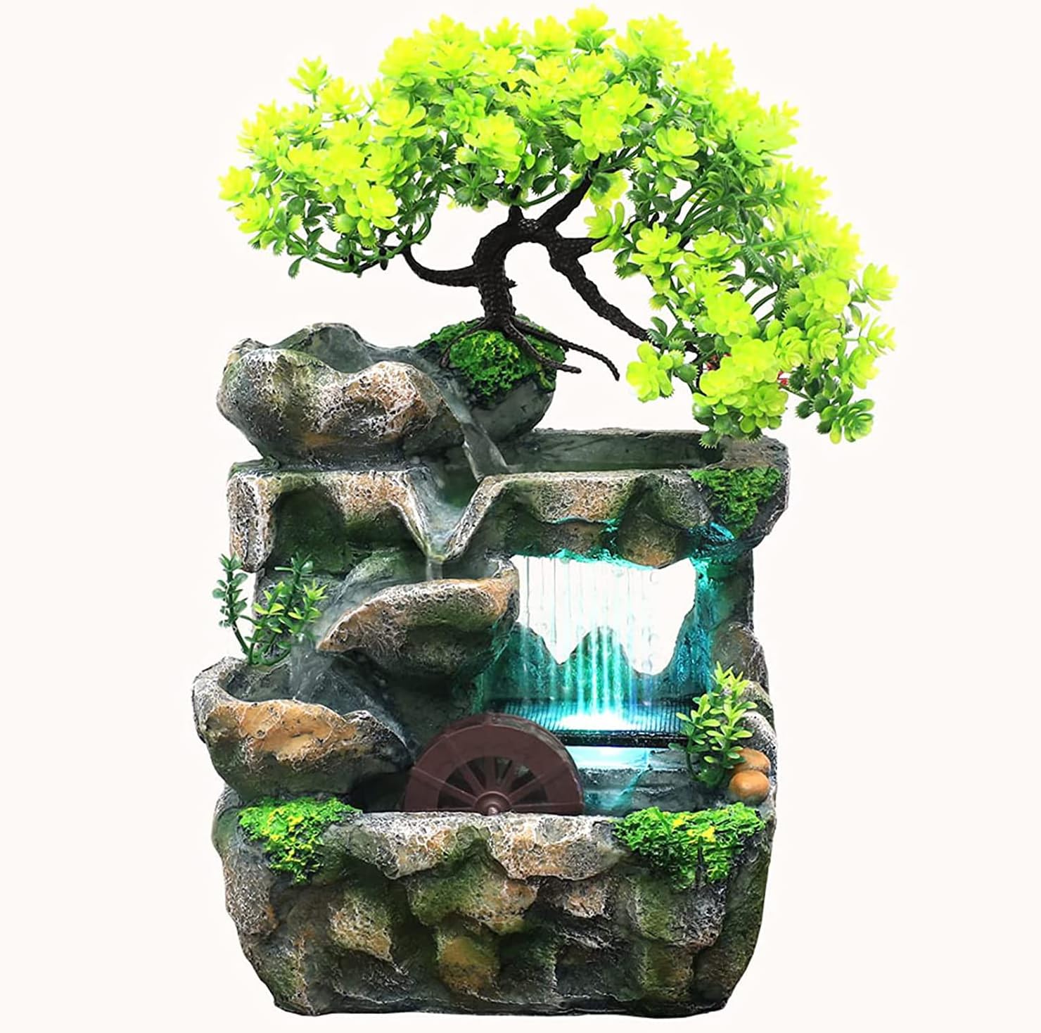 Indoor Fountains & Accessories - Rockery Stream Tabletop Fountain, Zen Meditation Indoor Waterfall Feature with Automatic Pump and Switch, Desktop Fountain for Home Office Bedroom Decoration (C) Multicolor