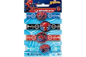 Unique 59249 Spiderman Silicone Wristband Party Favors, 4 Count
