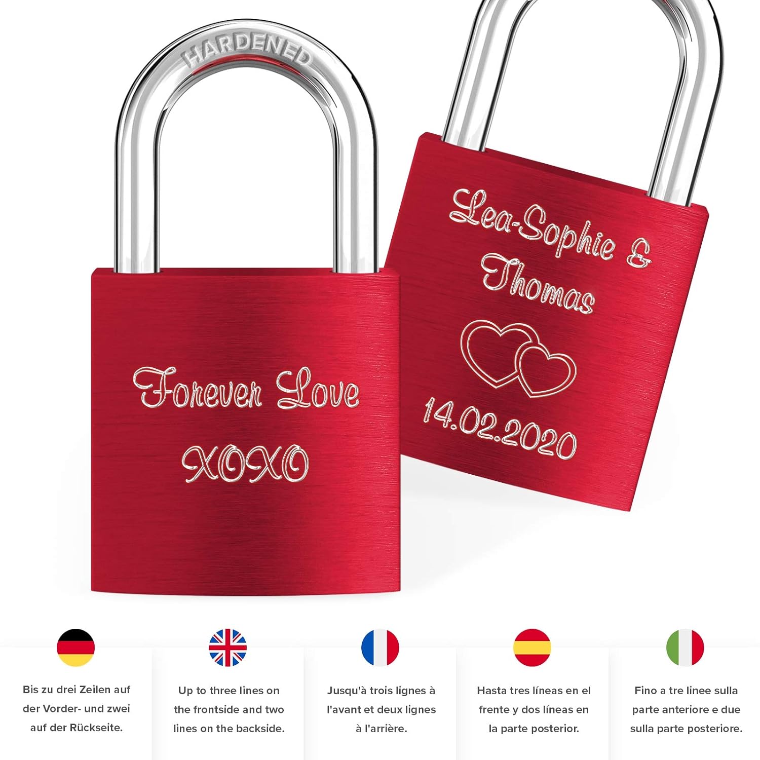 gratis Geschenk-Box uvm Jetzt graviertes Schloss selbst gestalten