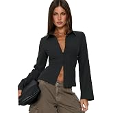 Princess Polly Womens Anni Pinstripe Shirt Blue