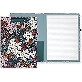 Kate Spade New York Clipboard Folio with Low Profile Clip, Professional Padfolio Includes Lined Notepad, Pen Loop, and Pocket, Fall Floral