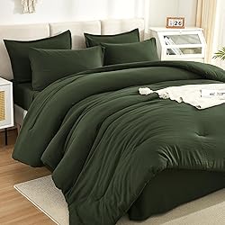 Litanika Dark Olive Green Queen Size Comforter Set