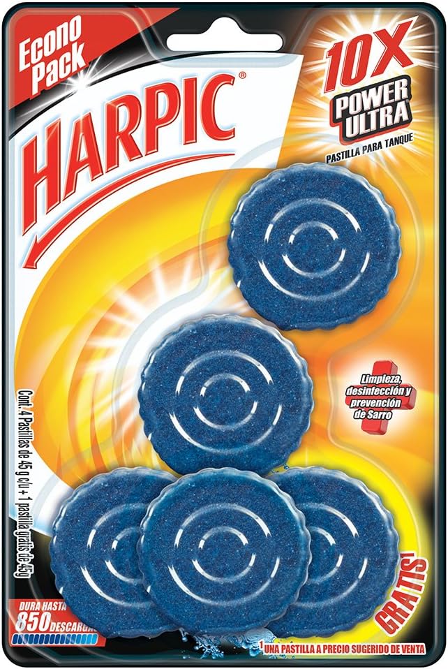 Harpic Pastillas Acuáticas Azules, 5 Piezas: Amazon.com.mx