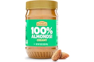 Crazy Richard's 100% All-Natural Creamy Dry Roasted Almond Butter with No Added Sugar and Non-GMO (16 Ounce, Pack of 1)