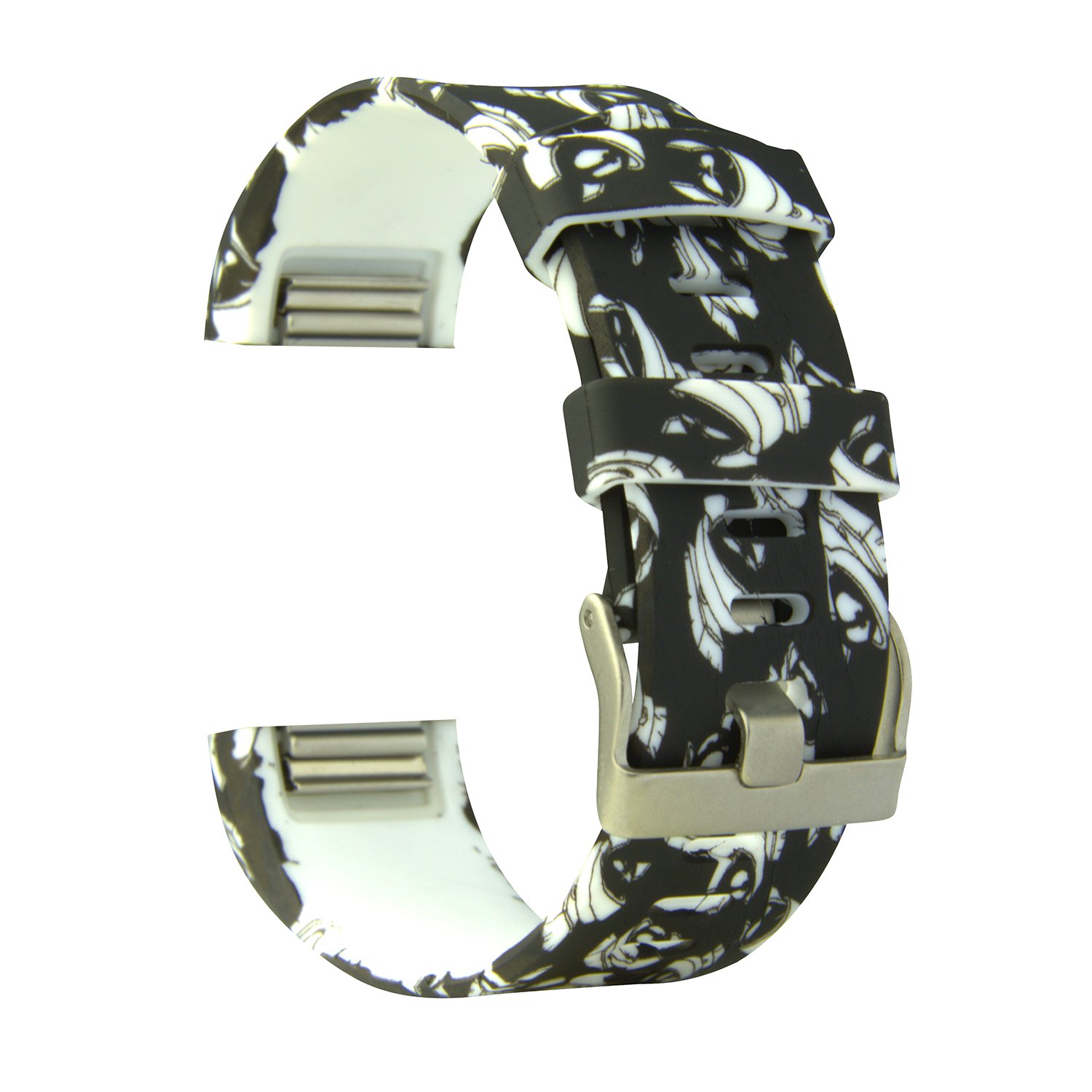 Fitbit Charge 2 Band,Soft Silicone Adjustable Replacement Sport Strap Floral Design Bands with Classic Buckle Fitness Accessory Wristband for Fitbit Charge2 (Pattern-7, Large (Wrist 6.5\