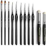 Miniature Paint Brushes with Dry Brush Set for Miniature Painting, Fuumuui 11Pcs Miniature Model Paint Brush Set Drybrush for