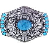 YOQUCOL American Western Cowboy Indian Elements Vintage Turquoise Belt Buckle For Men