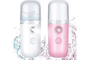 2 Pack Nano Facial Mister Mini Face Humidifier Portable Facial Sprayer USB Rechargeable Handy Skin Care Machine for Face Hydr