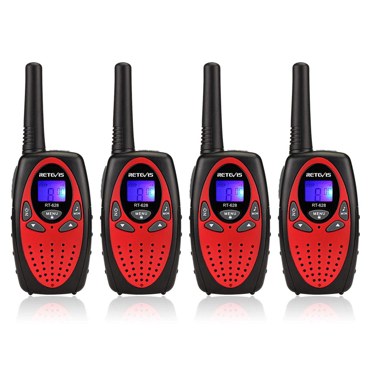 Retevis RT628 Walkie Talkies Kids, Long Range, Children Toys Birthday, Holiday, Easy to Use for Camping Hiking and Adventure (2 Pairs, Red)