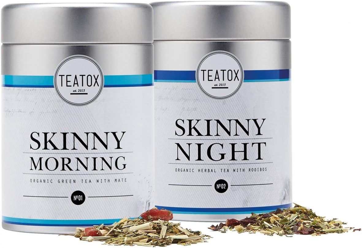 100% Organic Skinny Morning and Skinny Night Teatox 14 Day Detox Tea Program, 3.88 oz total