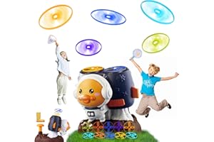 SUPERZZKKE Toddler Outdoor Toys - for 3+ Year Old, Launch Flying Disc Indoor & Outdoor Toys for Kids Age 3 4 5 6 7 8, Boys Girls Birthday 10 Discs