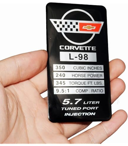 Amazon.com: 1Pc C4 Corvette 1990 L98 Engine ID Spec Metal Data