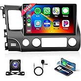 2+64G Android Car Stereo for Honda Civic 2006 2007 2008 2009 2010 2011 Wireless Carplay Android Auto, 10.1'' Touchscreen Head