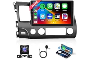 4Core+64G Android Car Stereo for Honda Civic 2006 2007 2008 2009 2010 2011 Wireless Carplay Android Auto, 10.1'' Touchscreen 