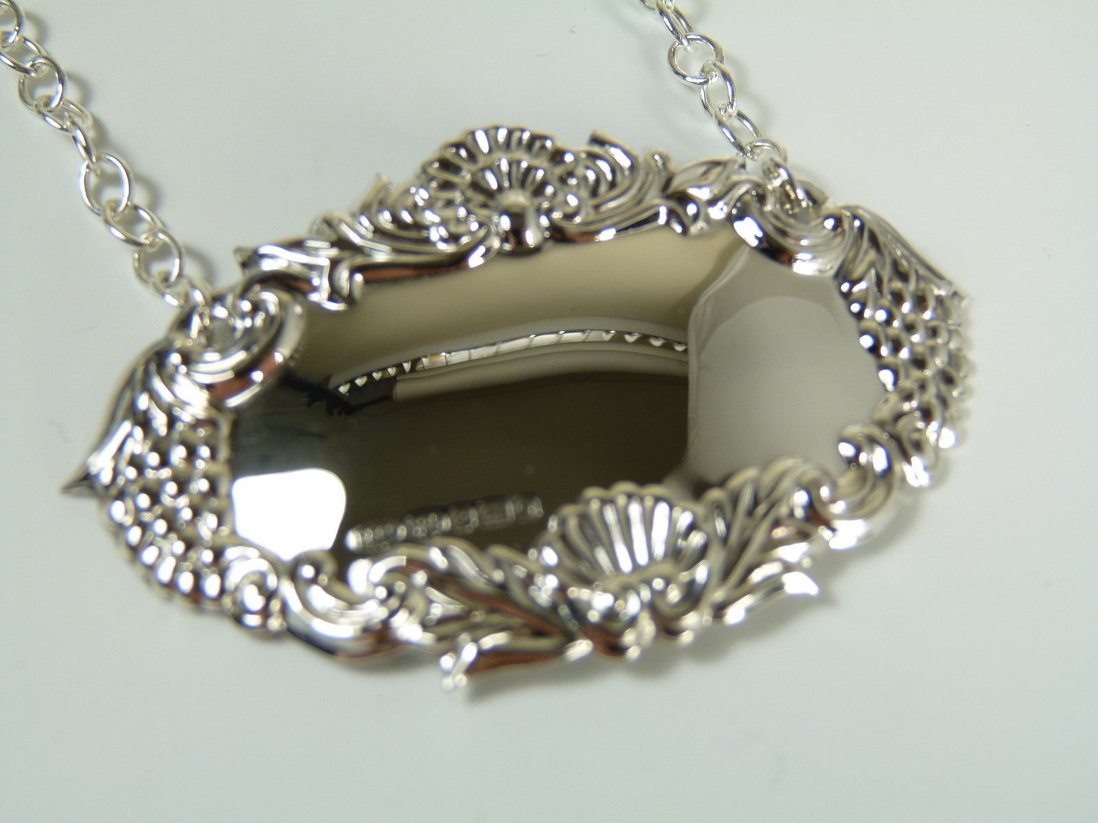 New Sterling Silver Grapes Decanter/Wine Label - UNENGRAVED - Boxed