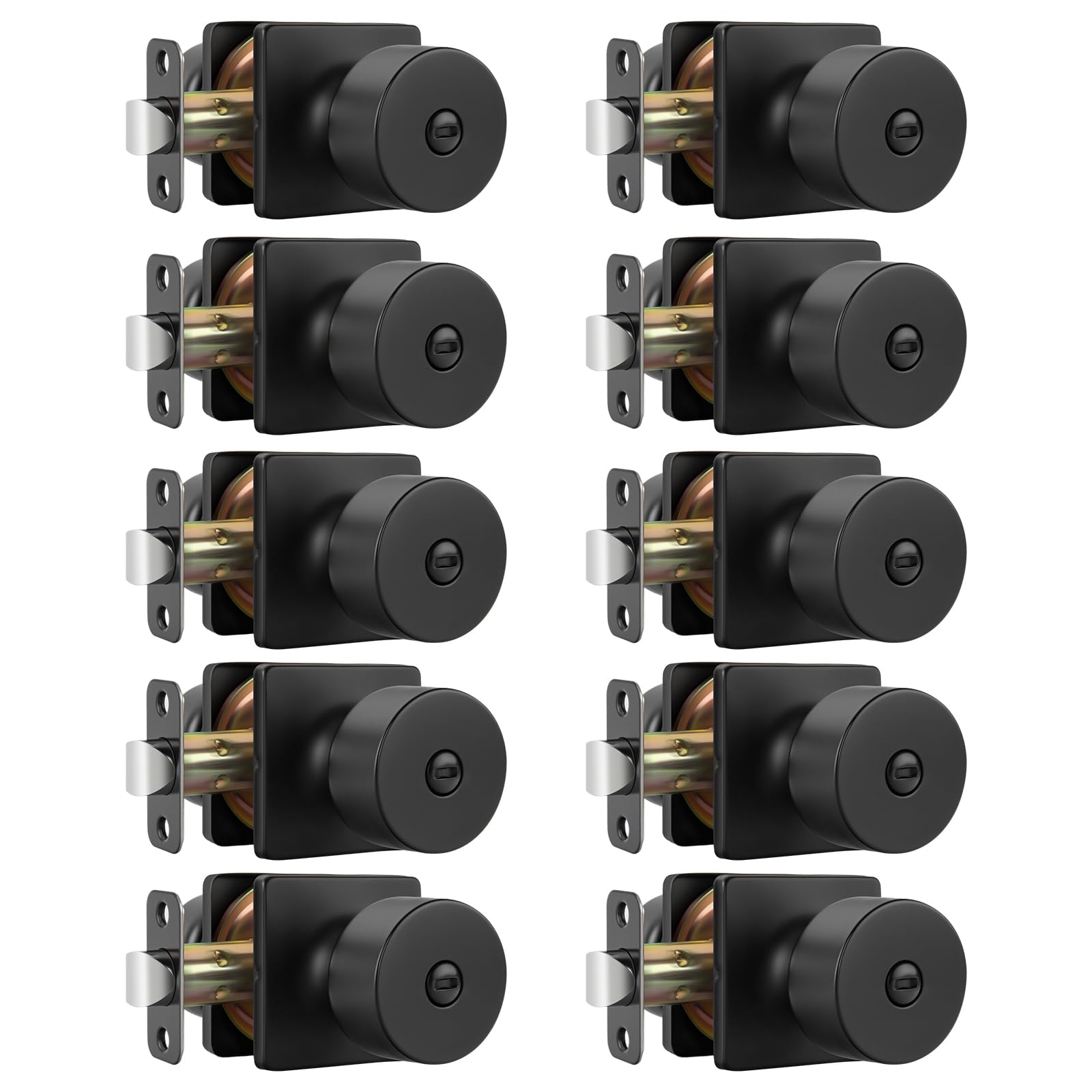 Photo 1 of Goldenwarm Matte Black Door Knobs Interior, Privacy Door Knob for Bedroom Door Knob, Black Interior Door Knobs Privacy Lock 10 Pack