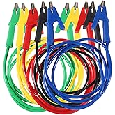 MELIFE 5PCS Alligator Clips Test Leads, 15A Wire Cable With Insulators, 3.3 ft/1m for Electrical Testing