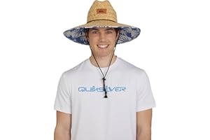 Quiksilver Men's Wide Brim Outdoor Lifeguard Straw Sun Hat