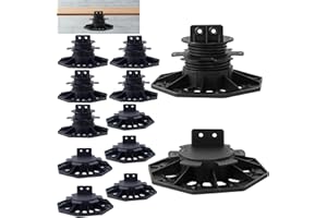 YMSZGBZG 24PACK Adjustable Deck Support Pedestal, 1-3/16'' to 2-3/4'' Height, Deck Foundation Support Base (24, Black)