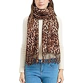 Nonakgado Winter Pashmina Scarf Shawl-Super Soft Warm Fashion Leopard Pashmina Wrap for Women Travel