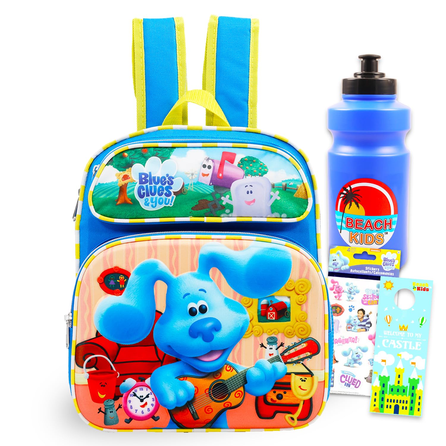 Photo 1 of Blue's Clues Mini Backpack for Kids - Bundle with 12" Small Bag for Boys, Girls Plus Water Bottle, Stickers, More | Blue's Clues School Backpack for Kids, Toddlers