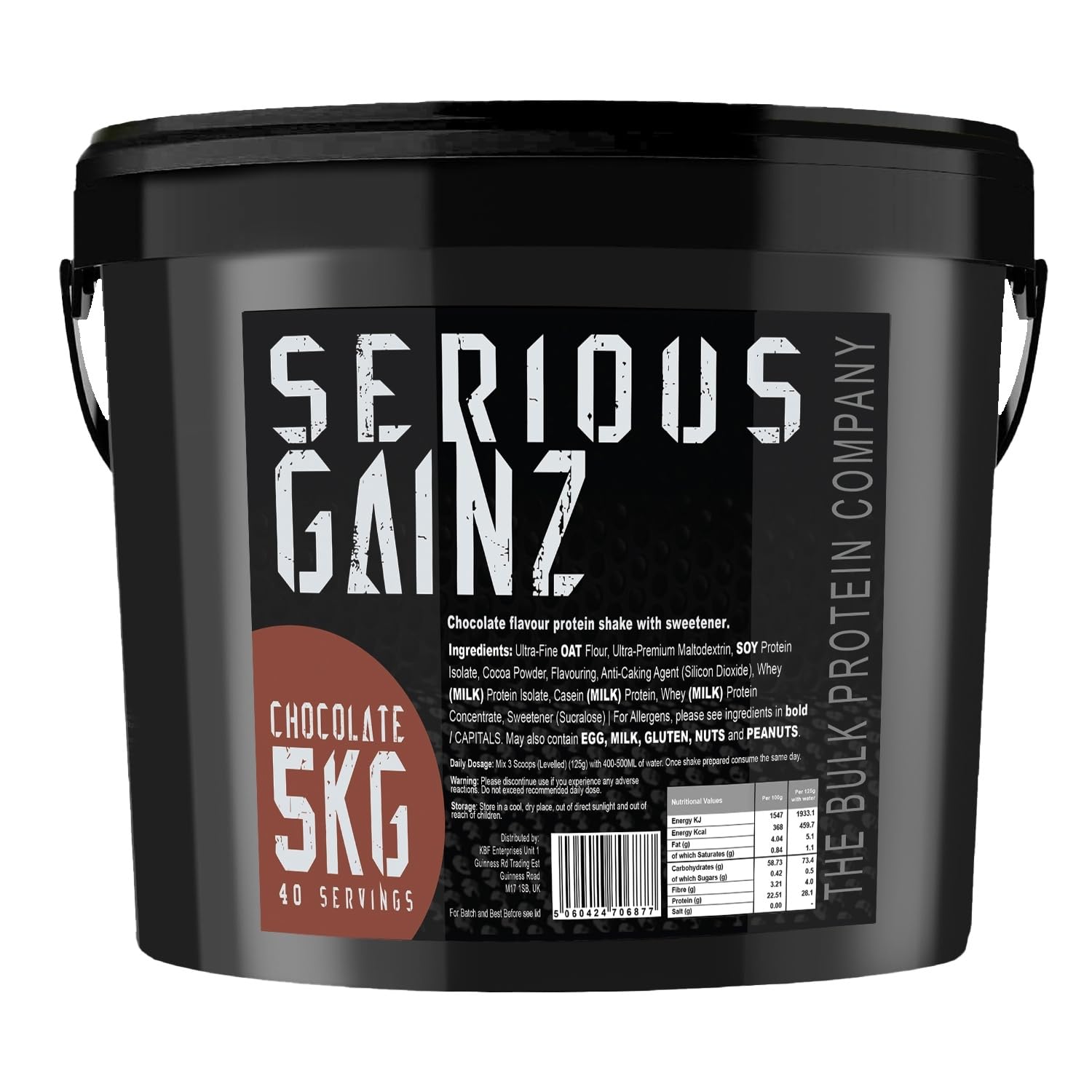 The Bulk Protein Company, SERIOUS GAINZ - Whey Protein Powder - Weight Gain, Mass Gainer - 30g Protein Powders (Chocolate, 5kg)