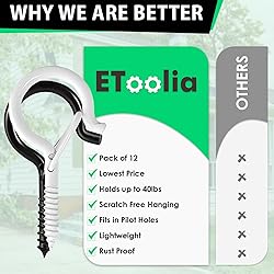 Etoolia 12 Pcs Q Hanger Hooks with Safety