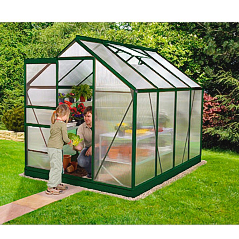 Calypso 5800 AluGewächshaus grün HKP 6 mm Treibhaus 5,8 m² mit