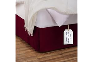 SHOPBEDDING Tailored Bed Skirt - King 18 inch Drop, Cotton Blend, Burgundy Bedskirt with Split Corners(Available in and 16 Colors) Blissford