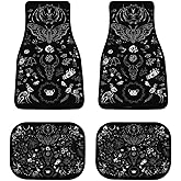 4 Piece Heavy Duty Protection Car Floor Mats Full Set Car Accessories Universal Fit Car Truck - Goth Skull Head Witch Board Witch Black Art Front and Rear Carpets for Women Men